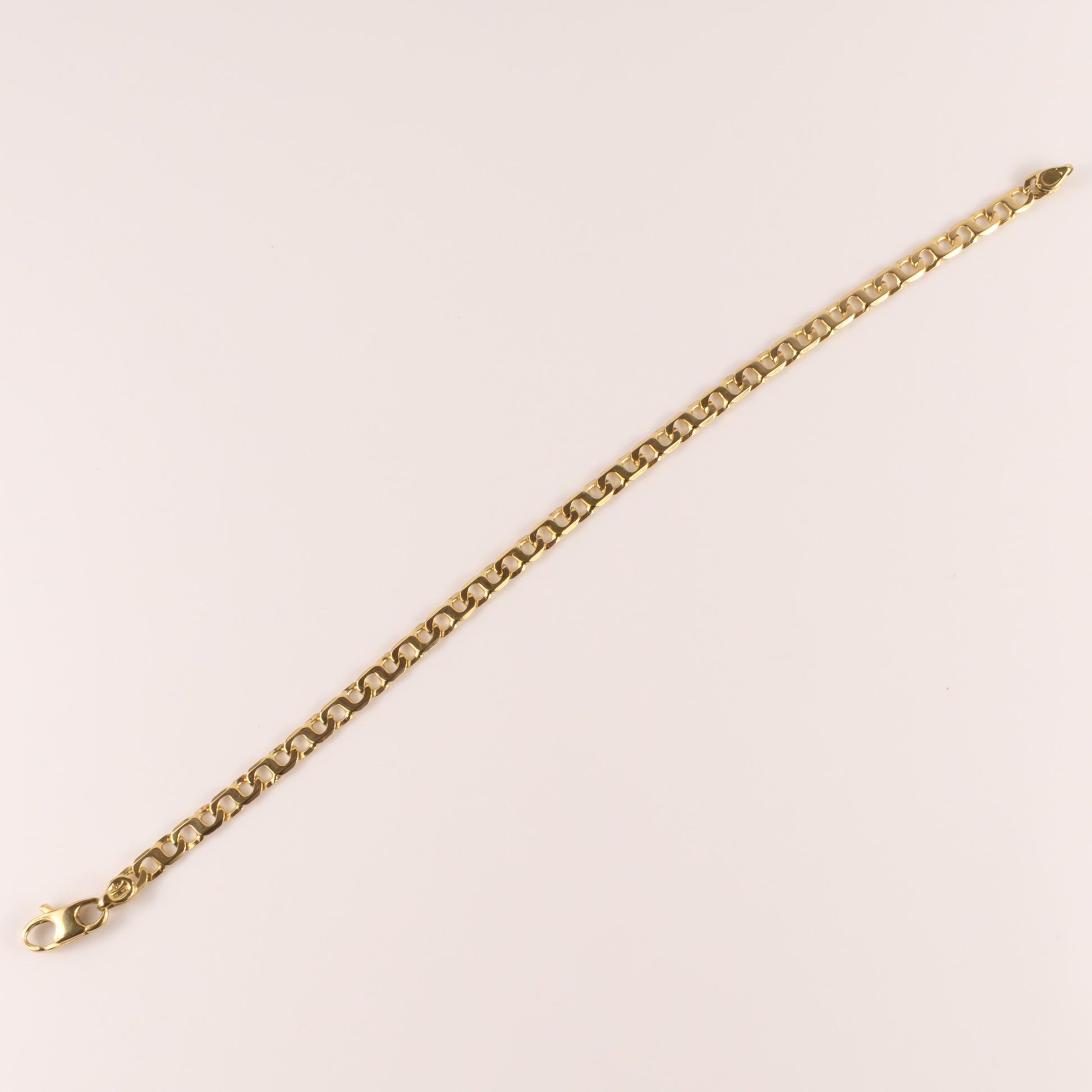 18KYG Anchor Style Mens Bracelet