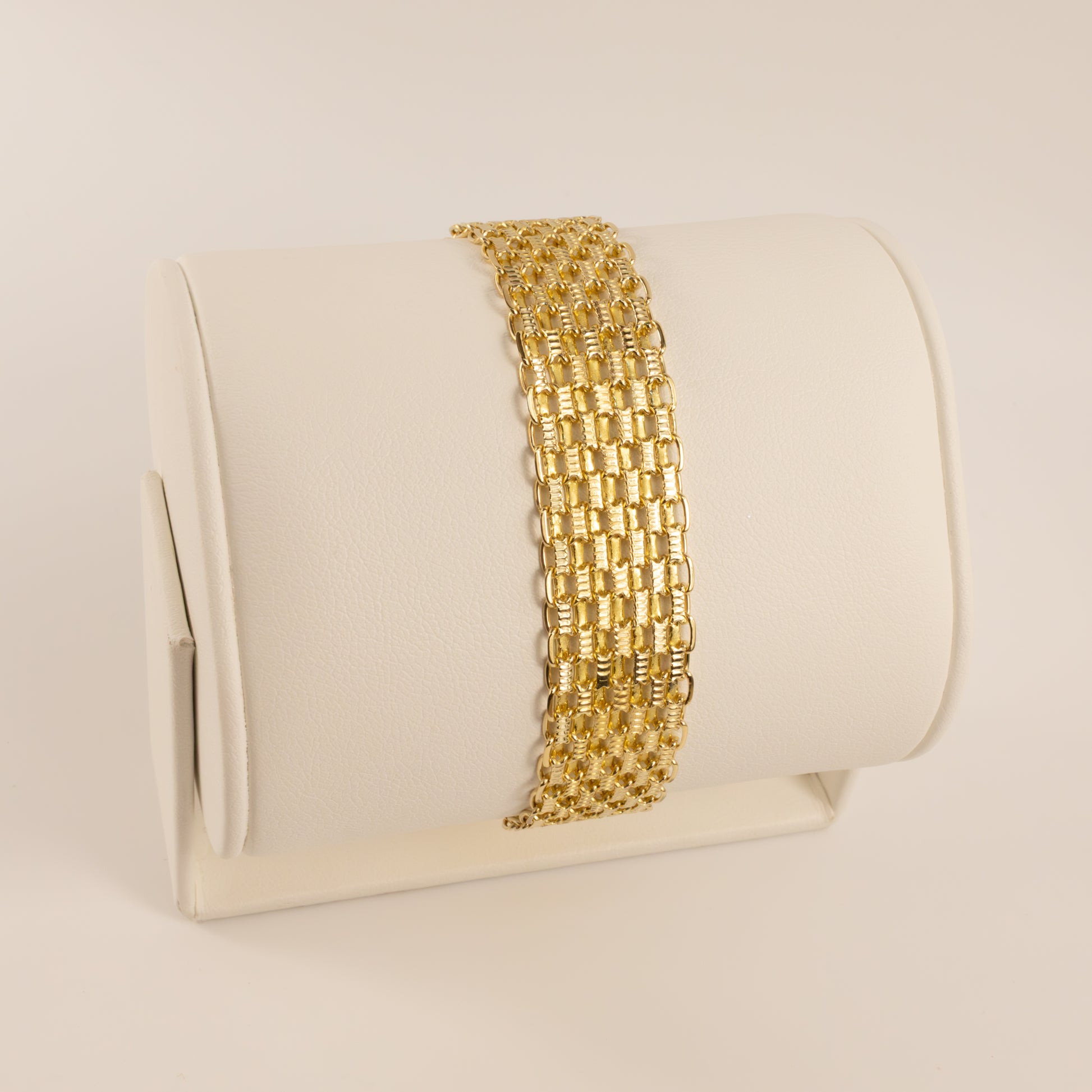 14KYG Flat Woven Bracelet