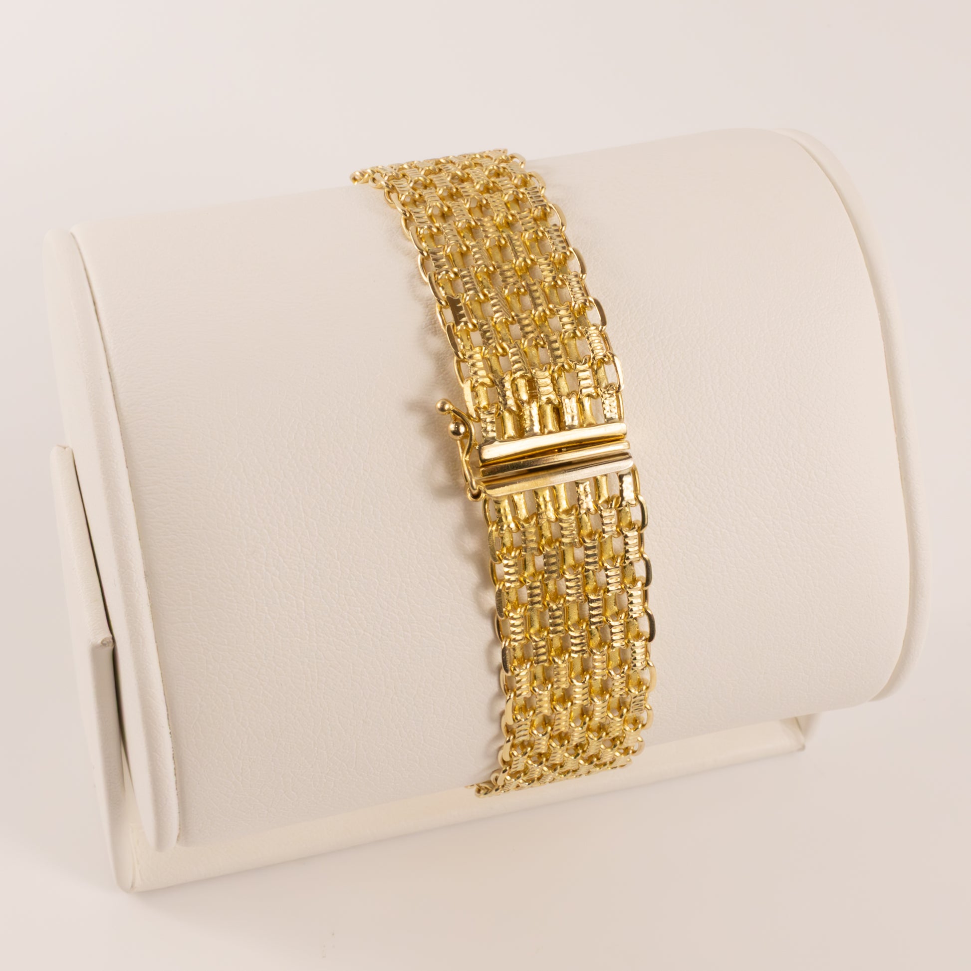 14KYG Flat Woven Bracelet