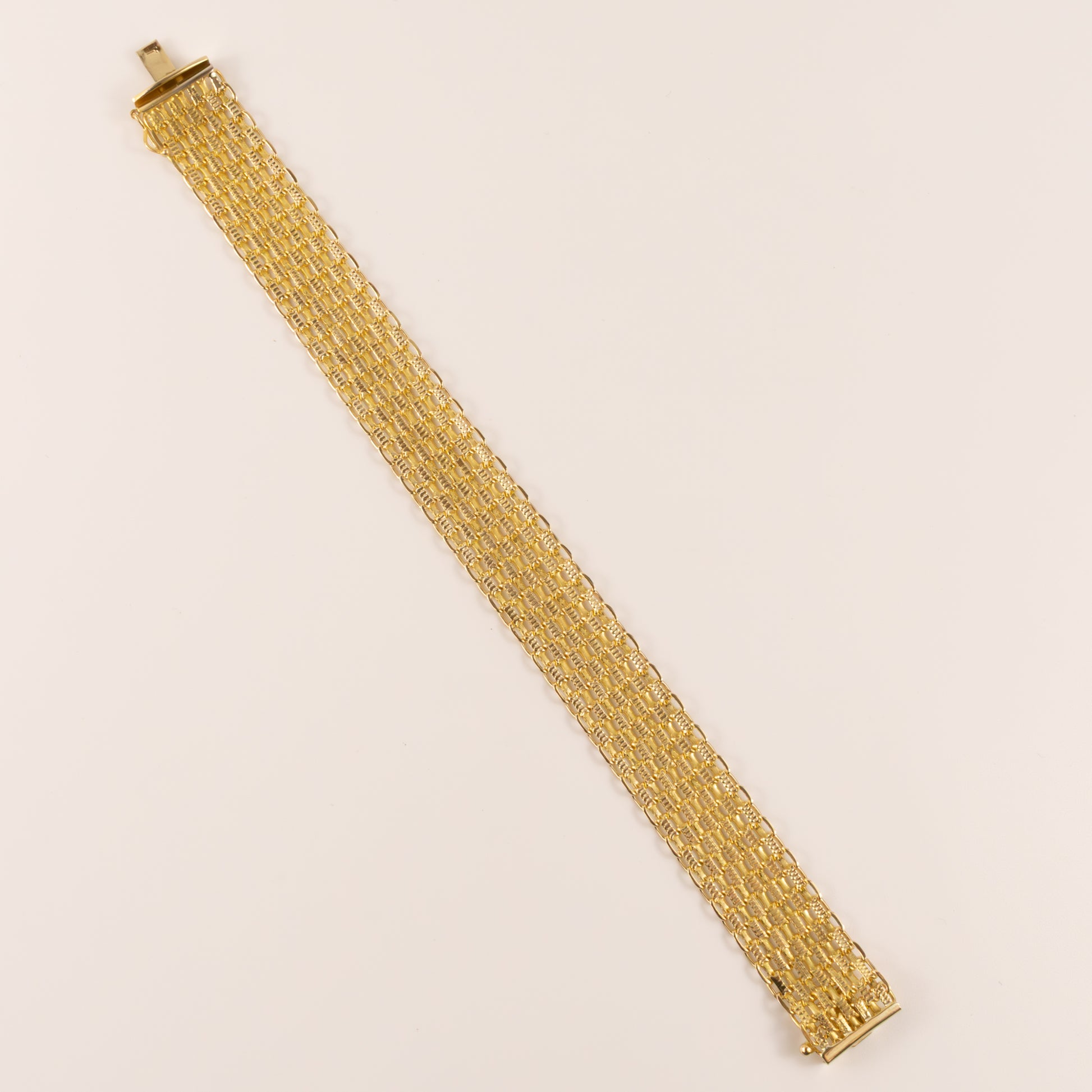 14KYG Flat Woven Bracelet
