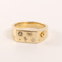 14KYG Marks Custom Spessartite Garnet, Green Sapphire, and Diamond Signet Ring