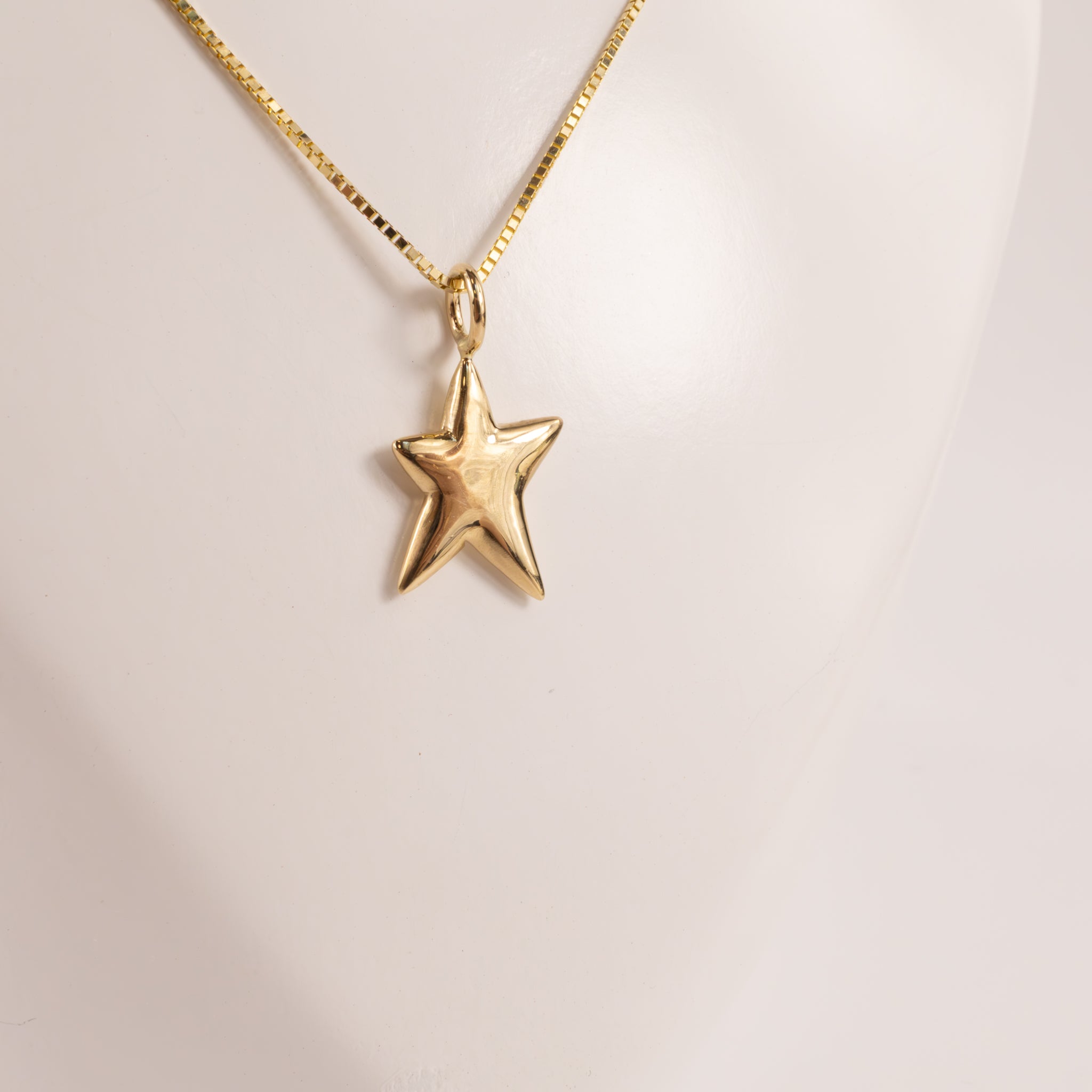 14KYG Puff Star Necklace