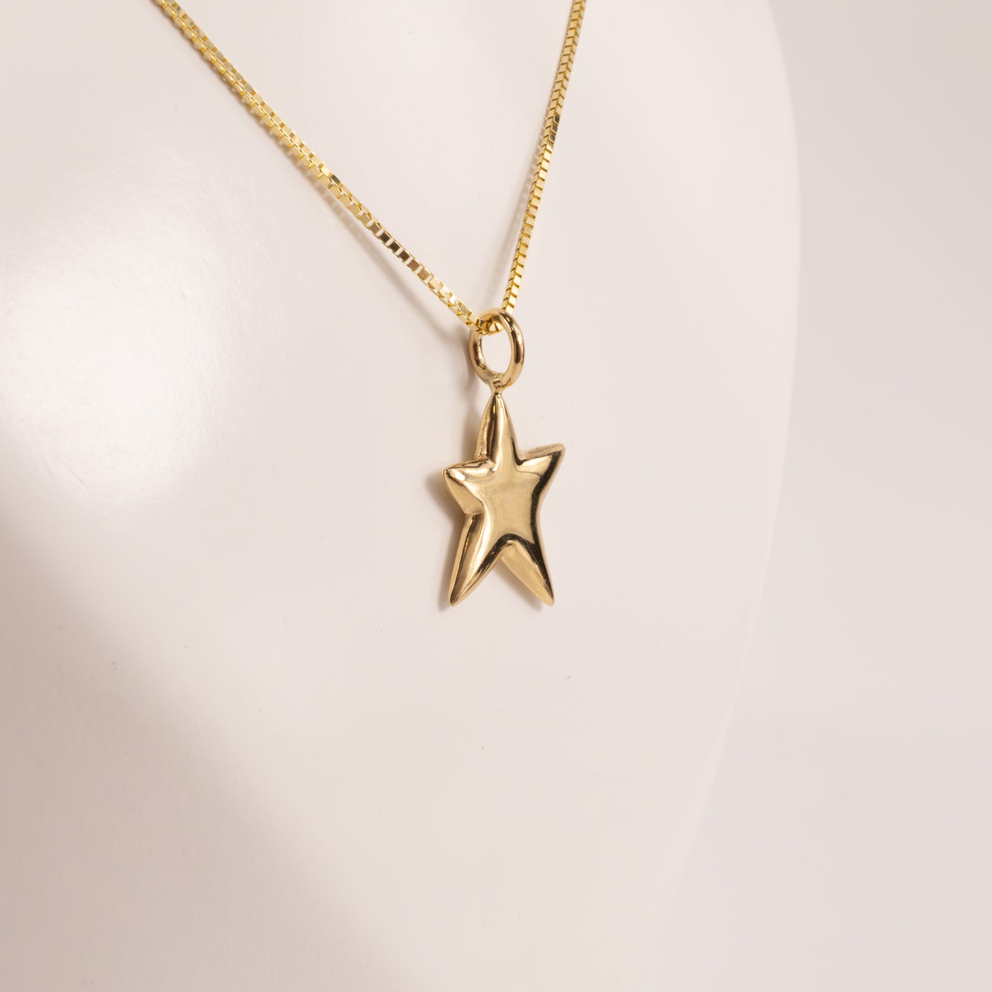 14KYG Puff Star Necklace