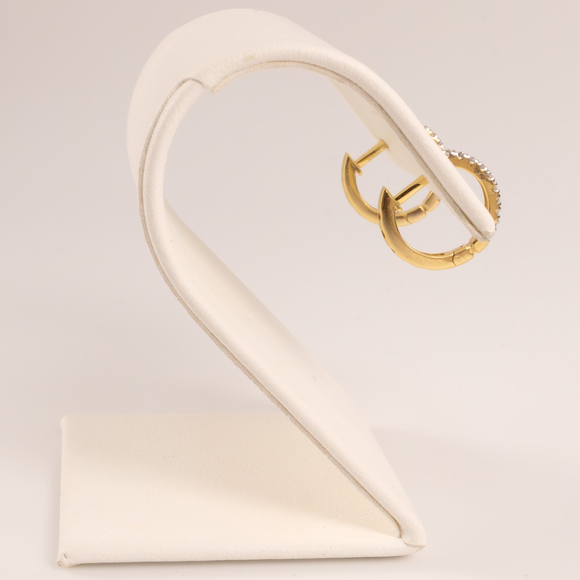 14KYG Diamond Huggie Hoop Earrings