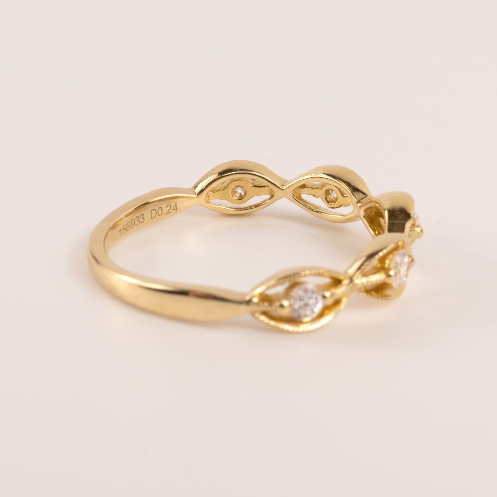 14KYG Diamond Five Stone Stackable Band