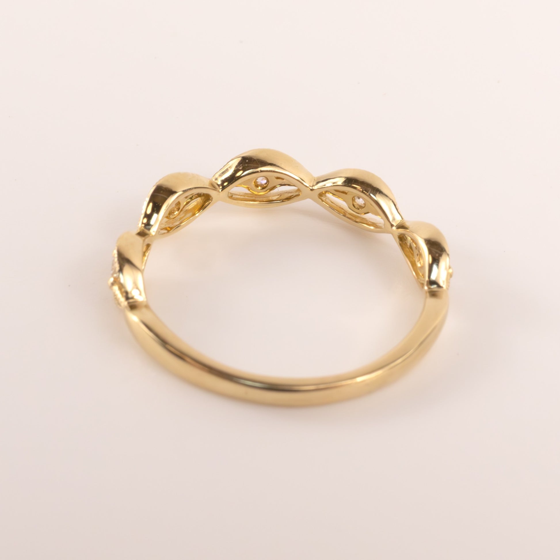 14KYG Diamond Five Stone Stackable Band