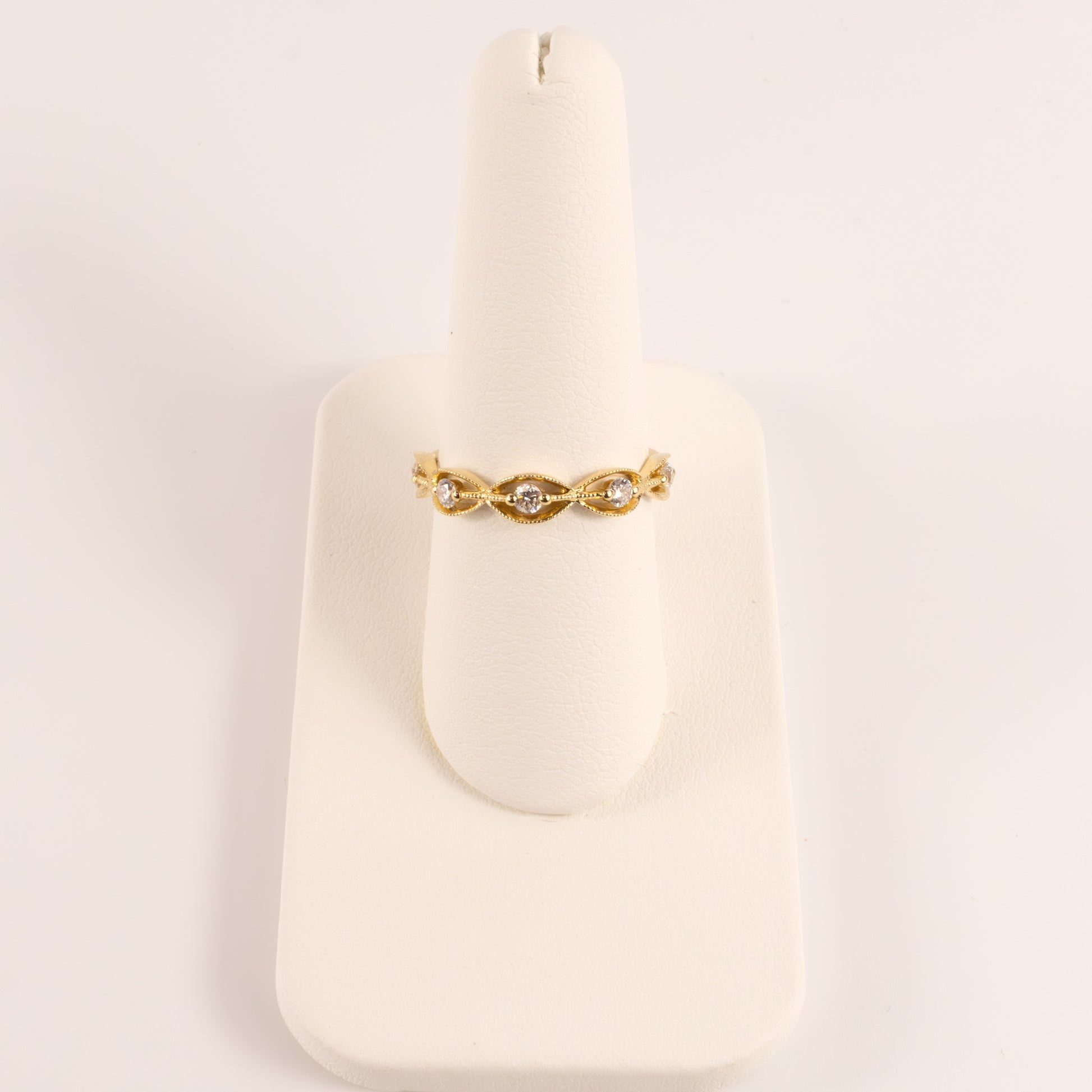 14KYG Diamond Five Stone Stackable Band