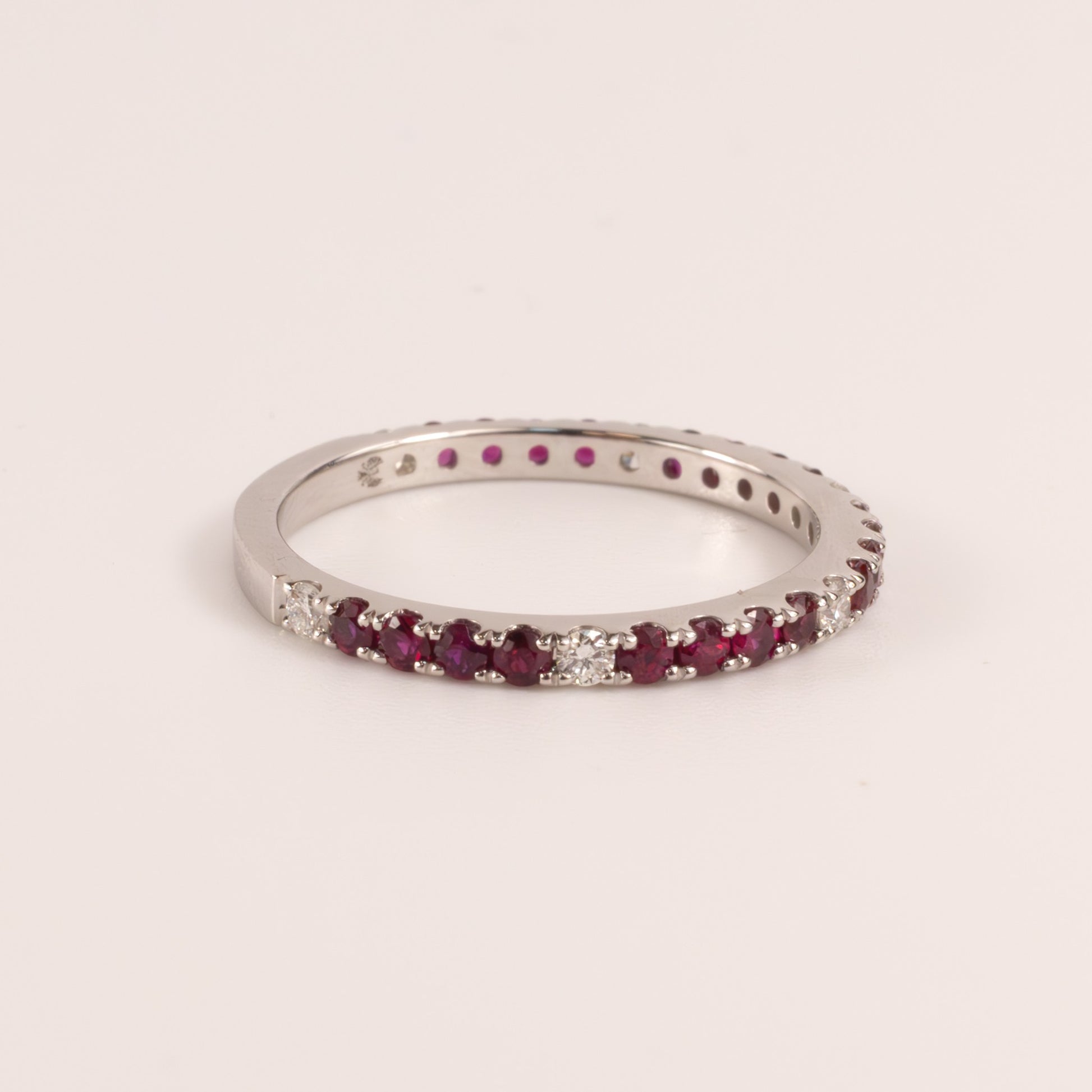 14KWG Ruby 0.58cttw and Diamond 0.14cttw Band