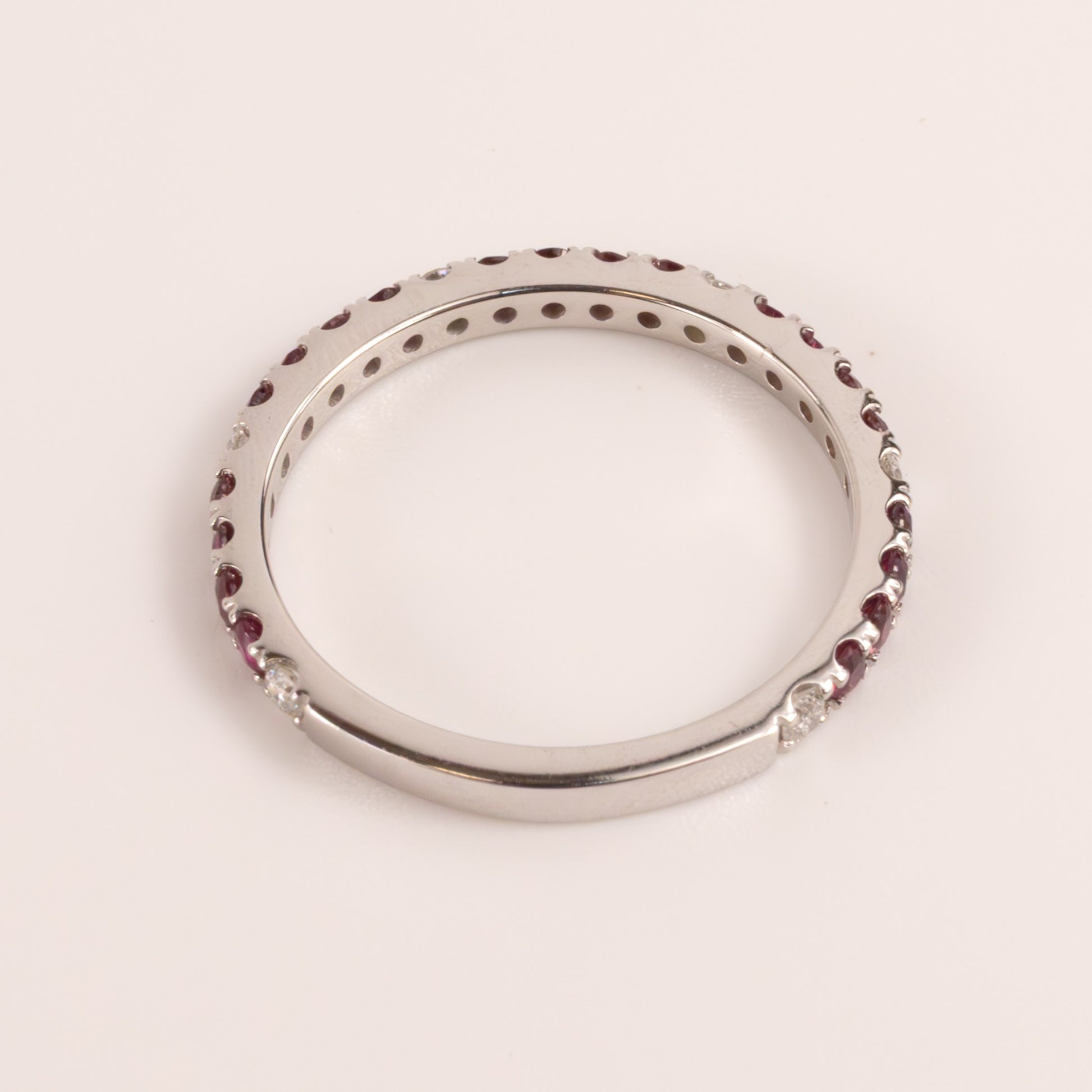 14KWG Ruby 0.58cttw and Diamond 0.14cttw Band