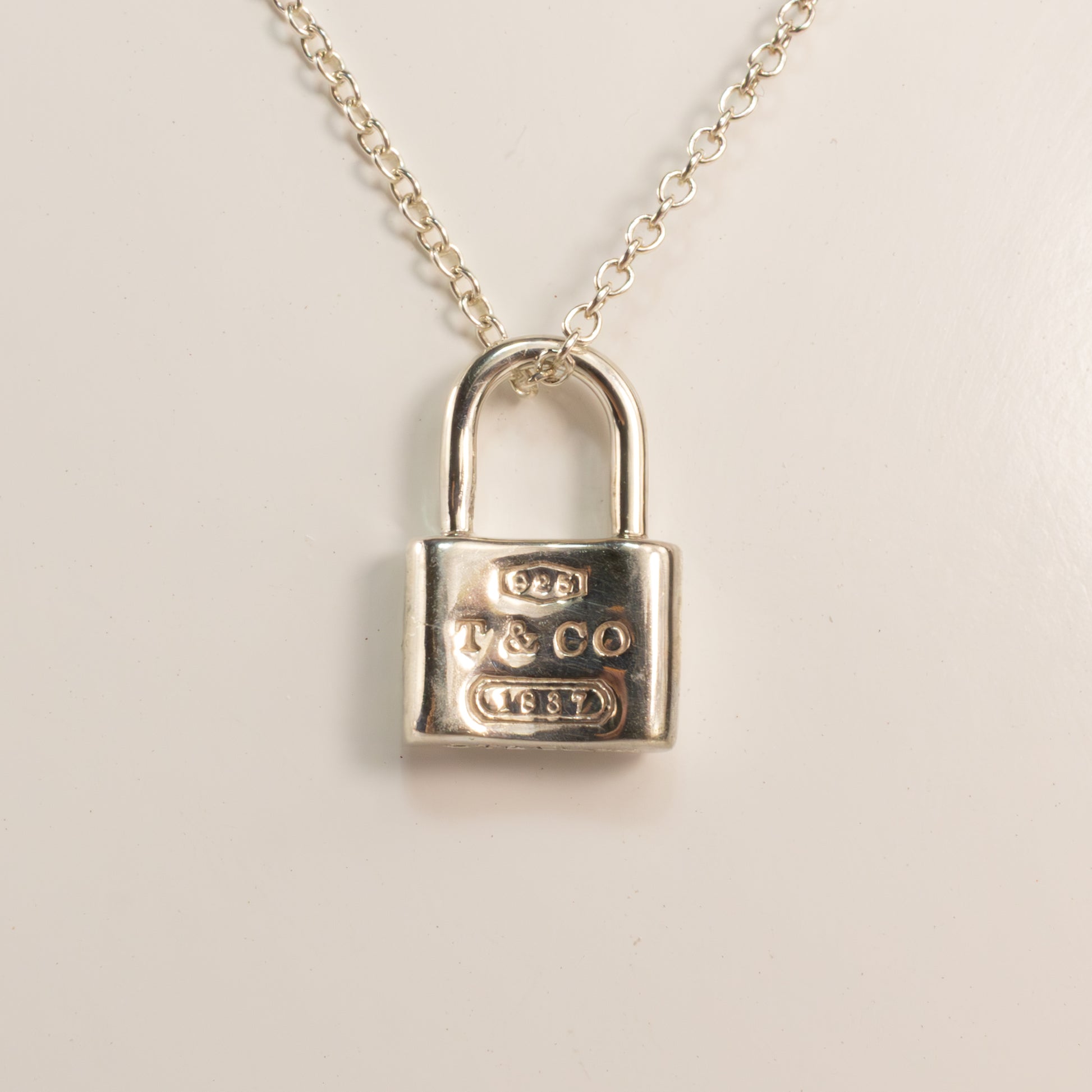 Sterling Silver Tiffany & Co. Padlock Charm Necklace
