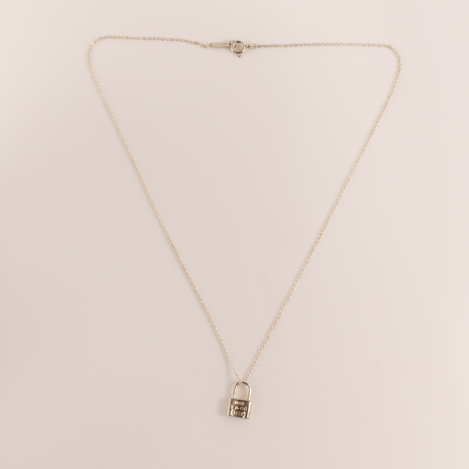 Sterling Silver Tiffany & Co. Padlock Charm Necklace