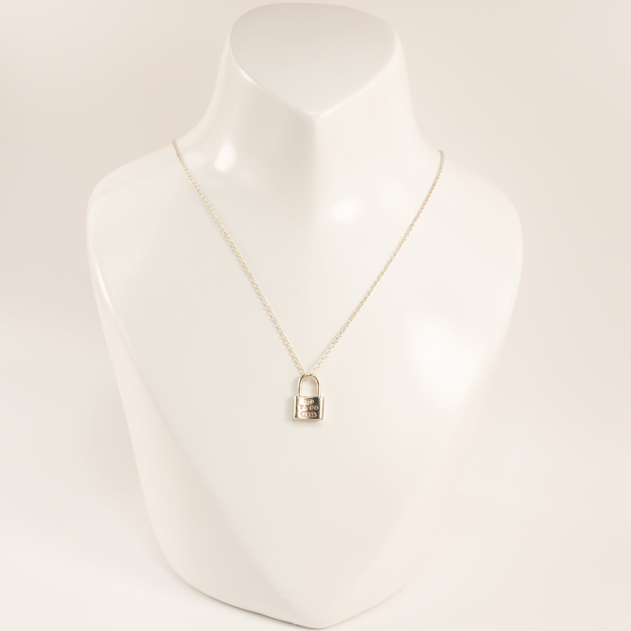 Sterling Silver Tiffany & Co. Padlock Charm Necklace