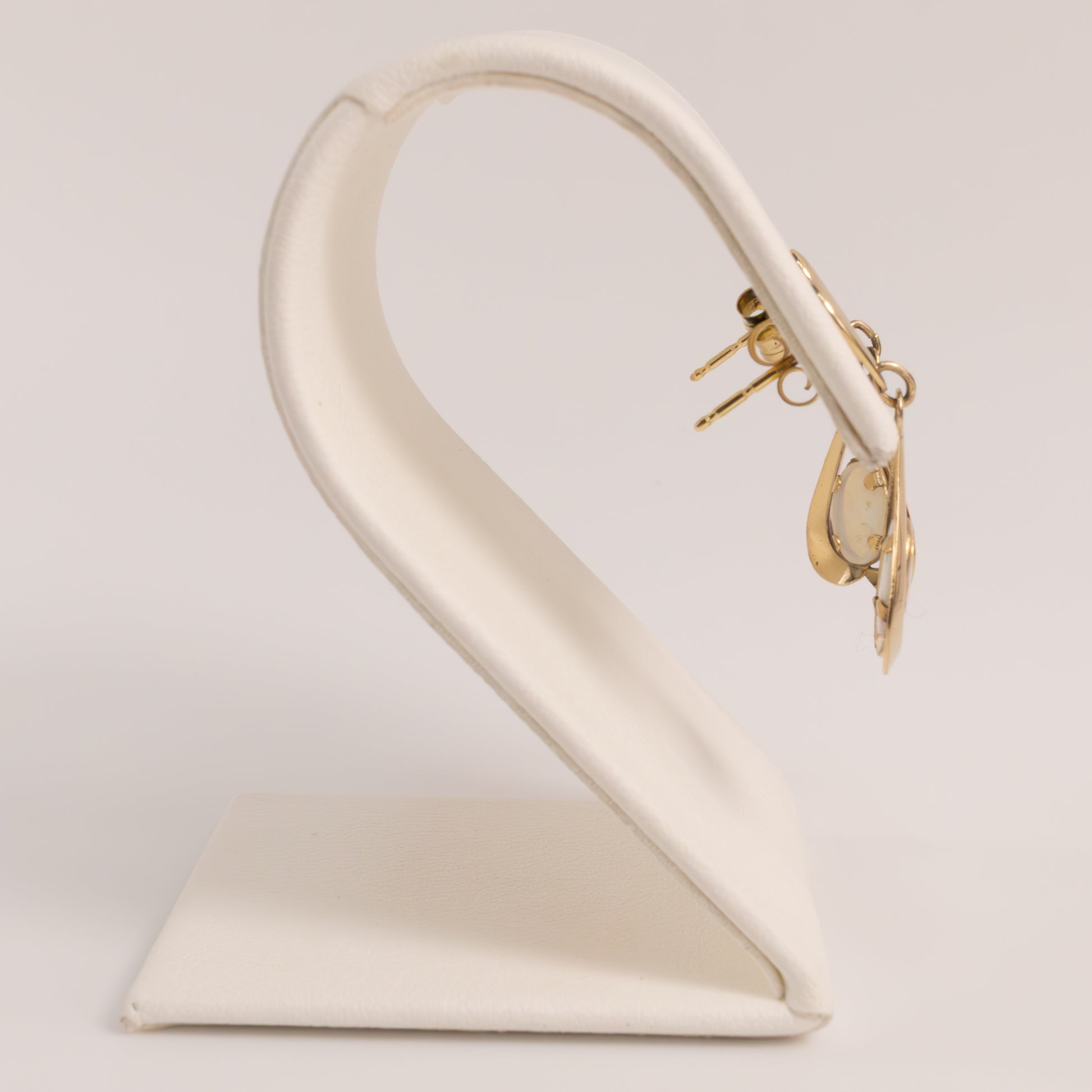 14KYG Opal Heart Drop Earrings