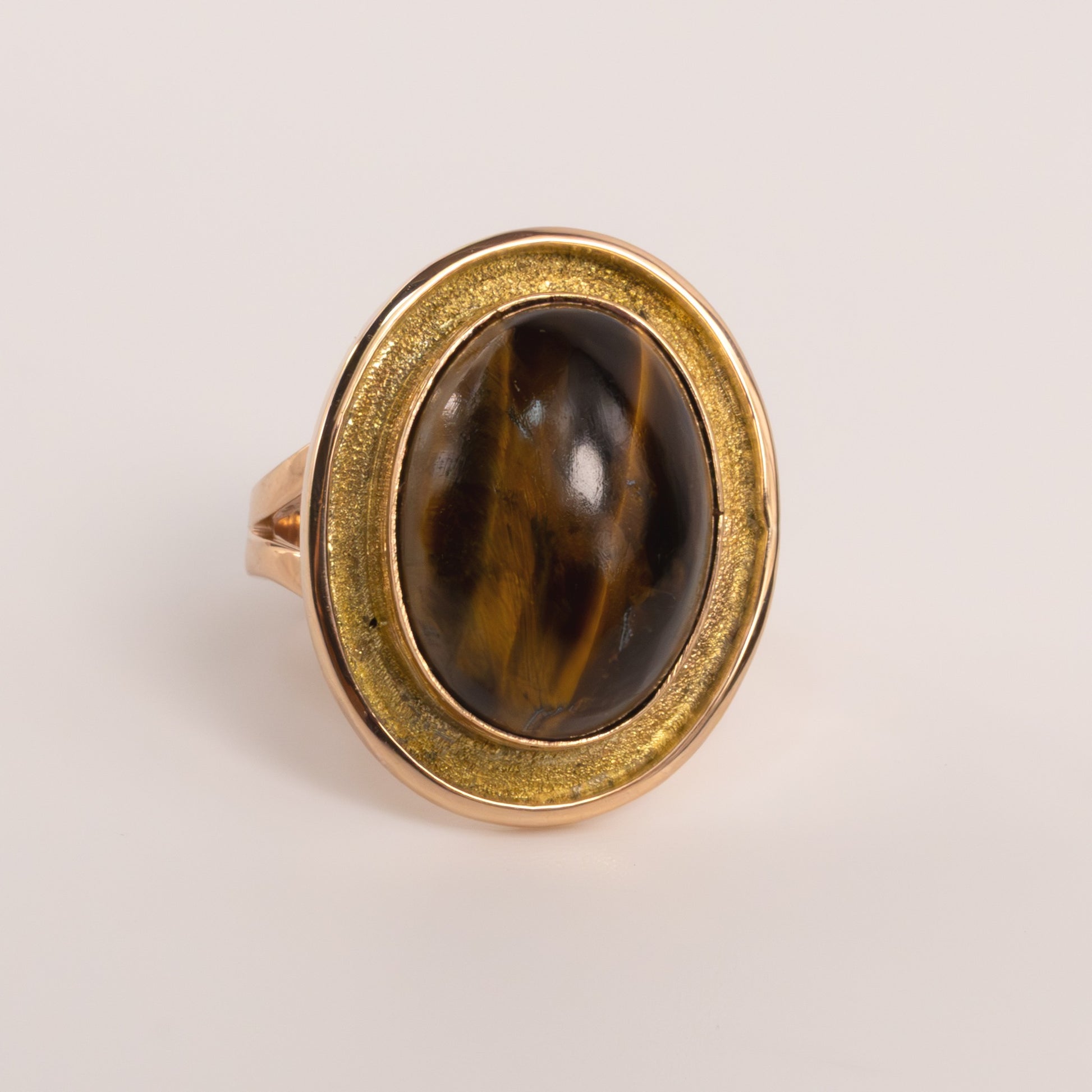 14KRG & YG Tiger's Eye Ring