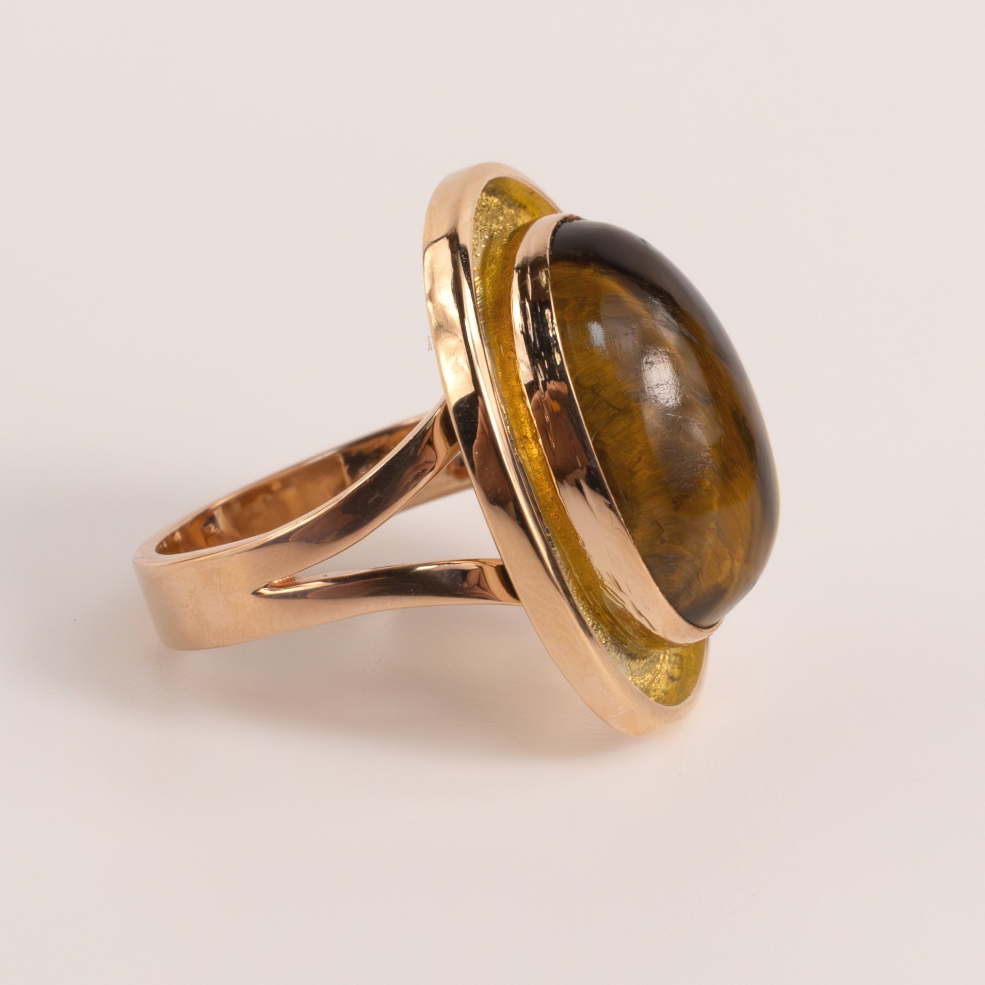 14KRG & YG Tiger's Eye Ring