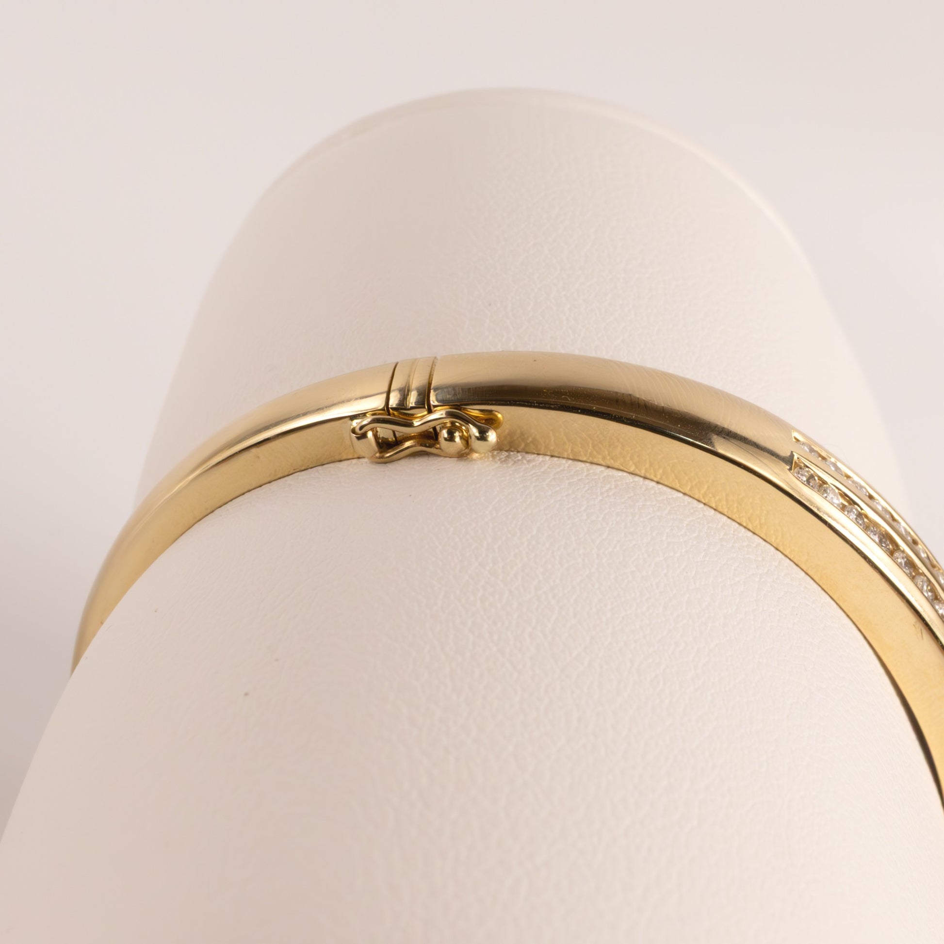 14KYG Blue Sapphire and Diamond Channel Set Bangle