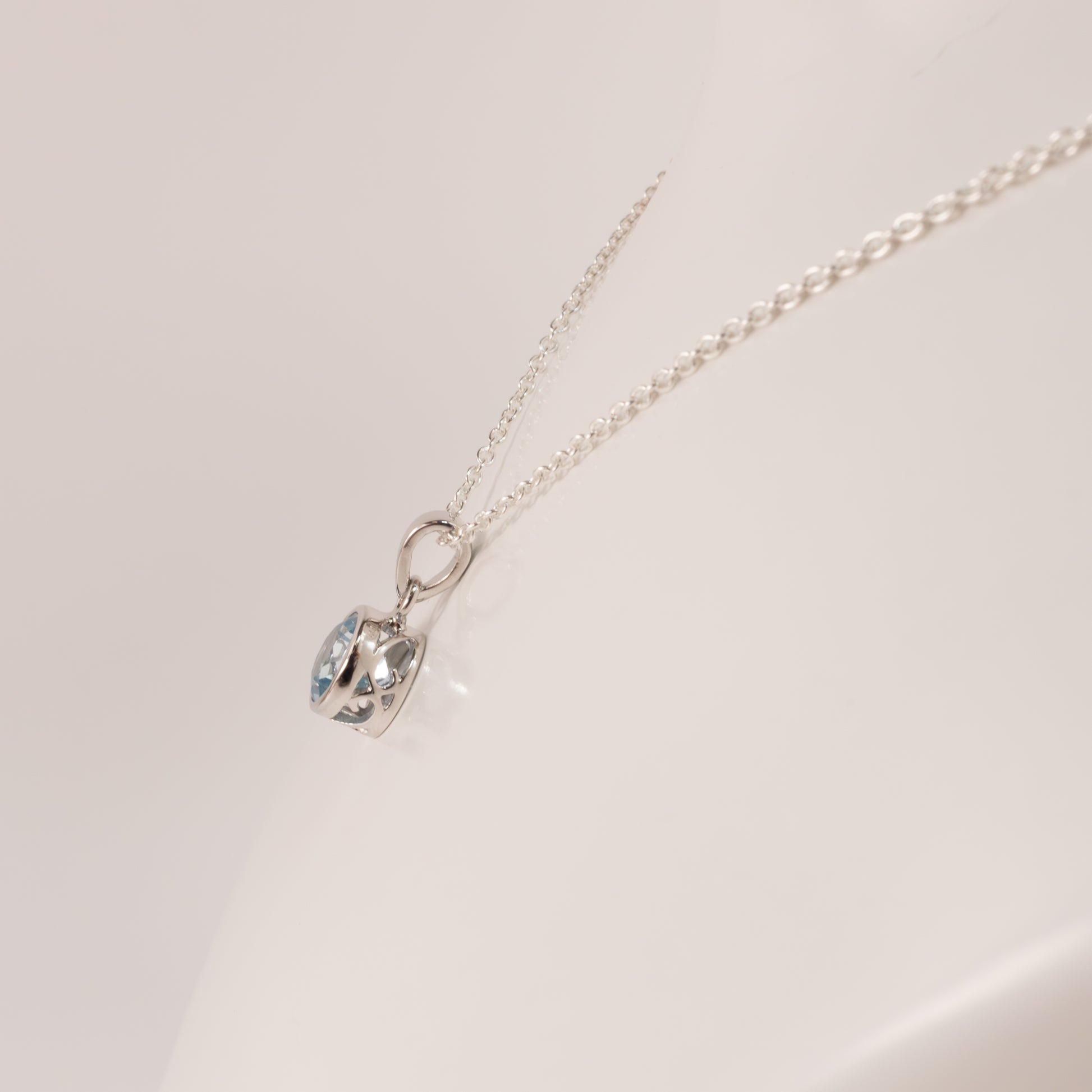 Sterling Silver Sky Blue Topaz Bezel Set Necklace