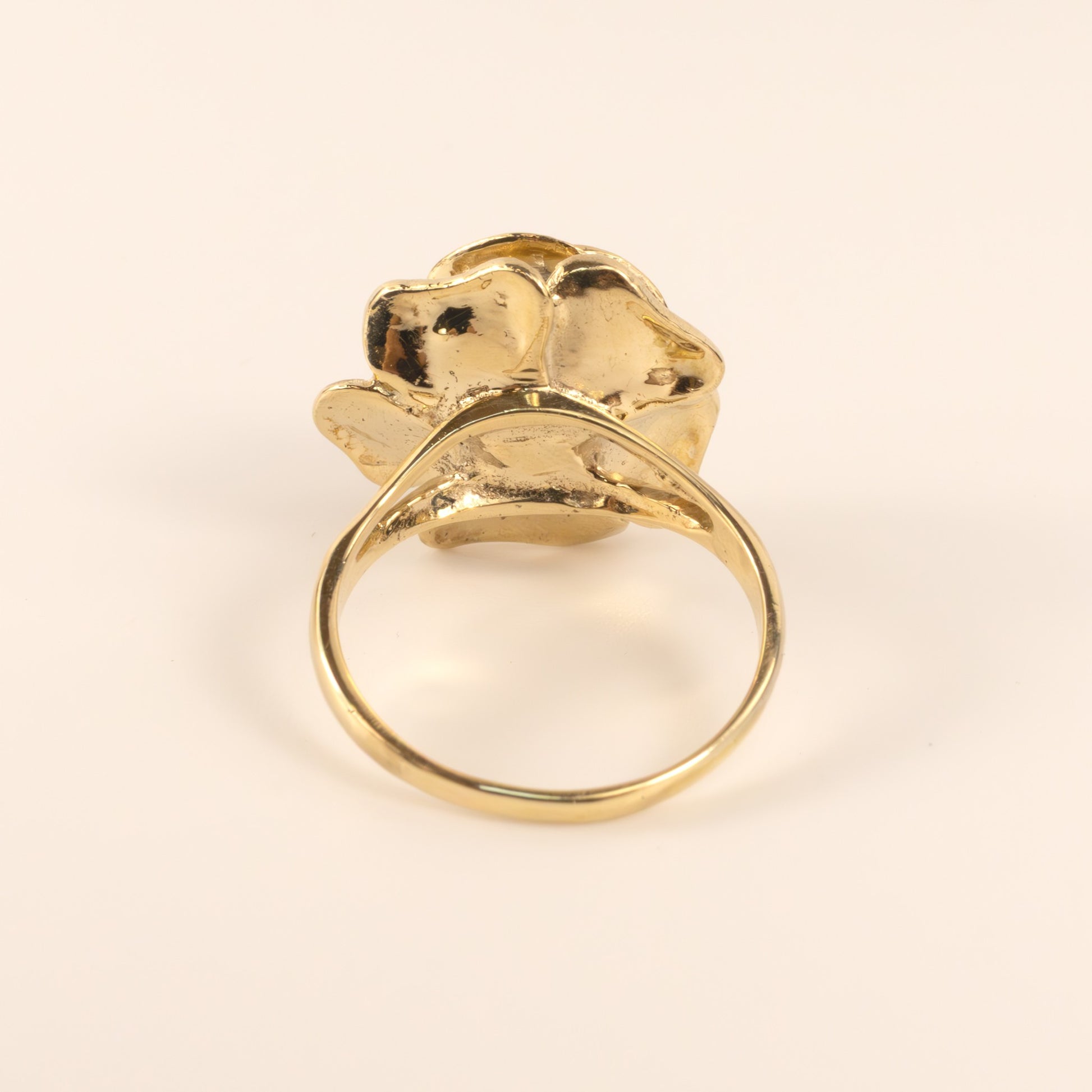 14KYG Garnet Rose Flower Ring
