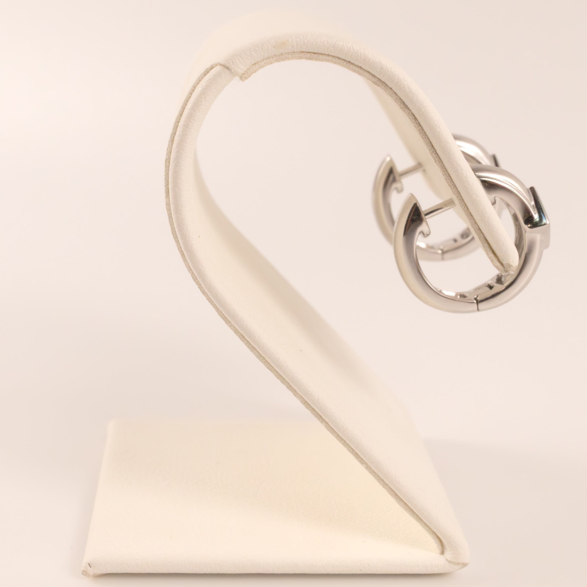 14KWG Diamond Princess Cut Bezel Set Huggie Hoop Earrings