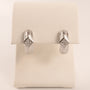 14KWG Diamond Princess Cut Bezel Set Huggie Hoop Earrings