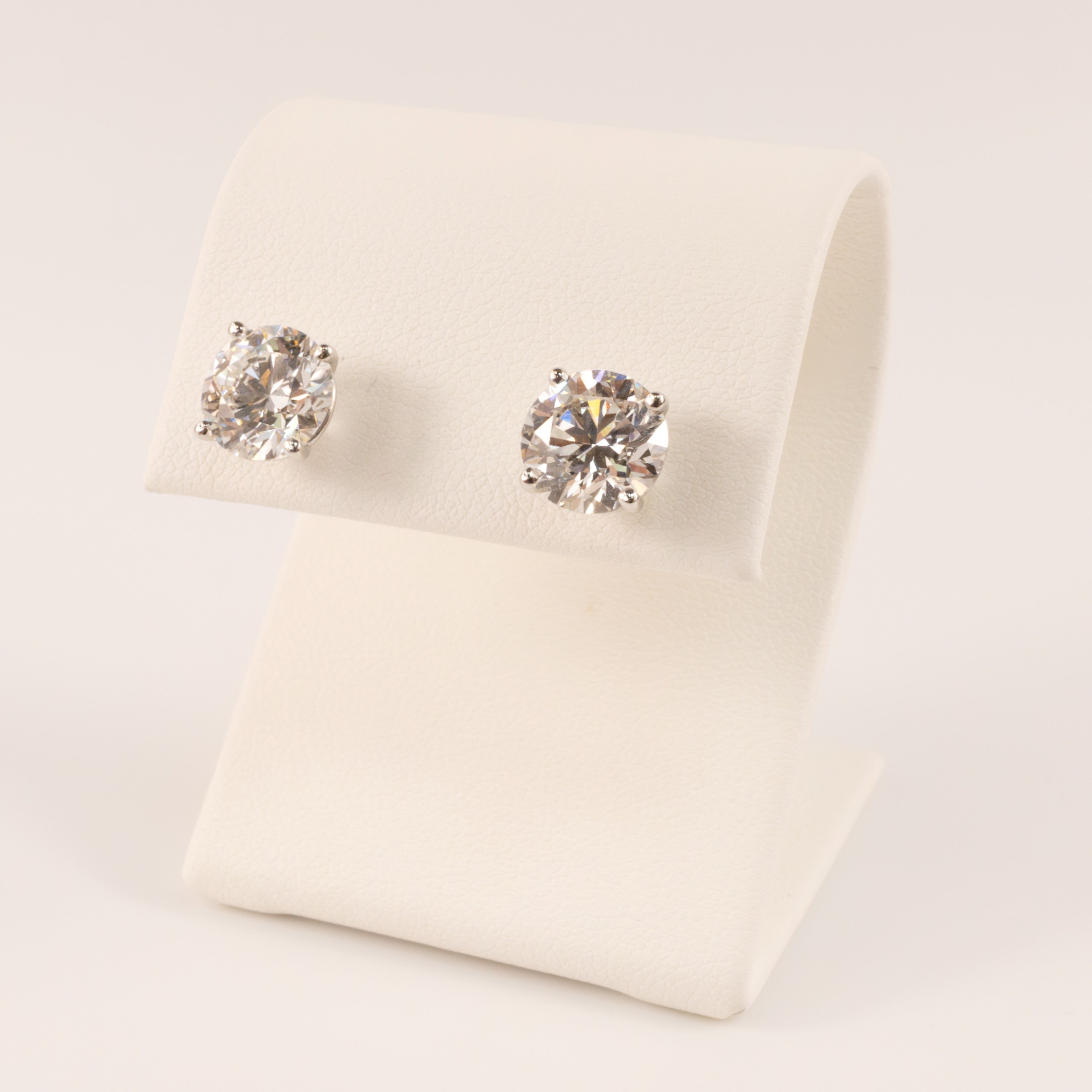 14KWG Lab Grown Diamond 4.08cttw Stud Earrings