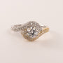 14K Two-Tone Diamond 0.47ct Bypass Halo Engagement Ring