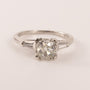 Platinum Diamond 0.82ct Old Mine Cut Three-Stone Engagement Ring