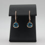 14KRG Blue Topaz and Diamond Dangle Earrings